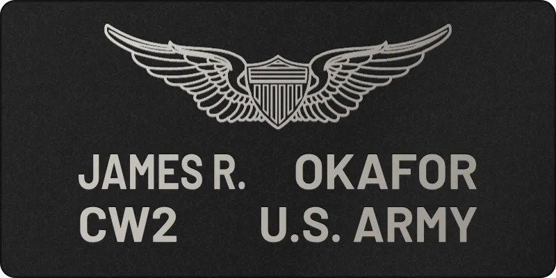 Army flight name tag, Four boxes layout