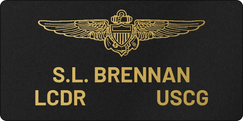Coast Guard flight name tag, Name on top layout