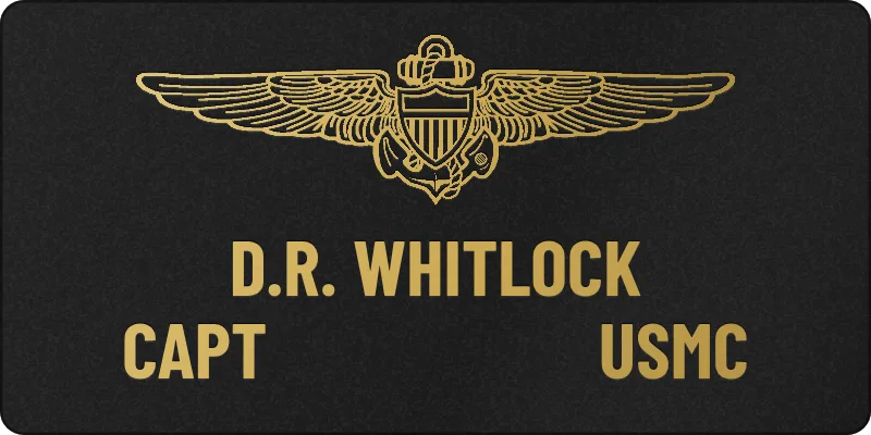 Marine Corps flight name tag, Name on top layout