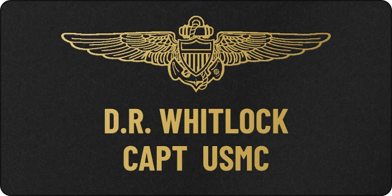 Marine Corps flight name tag, Centered layout