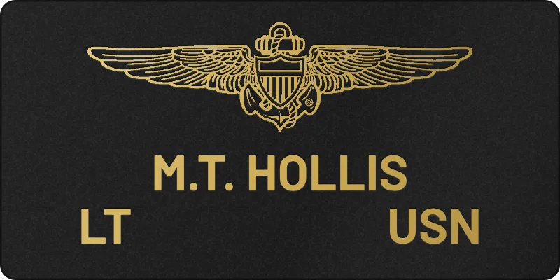Navy flight name tag, Name on top layout